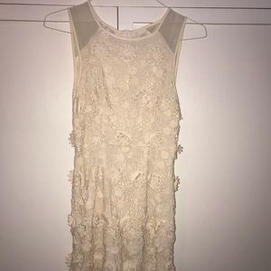 Elegant Nude/Tan Floral Dress